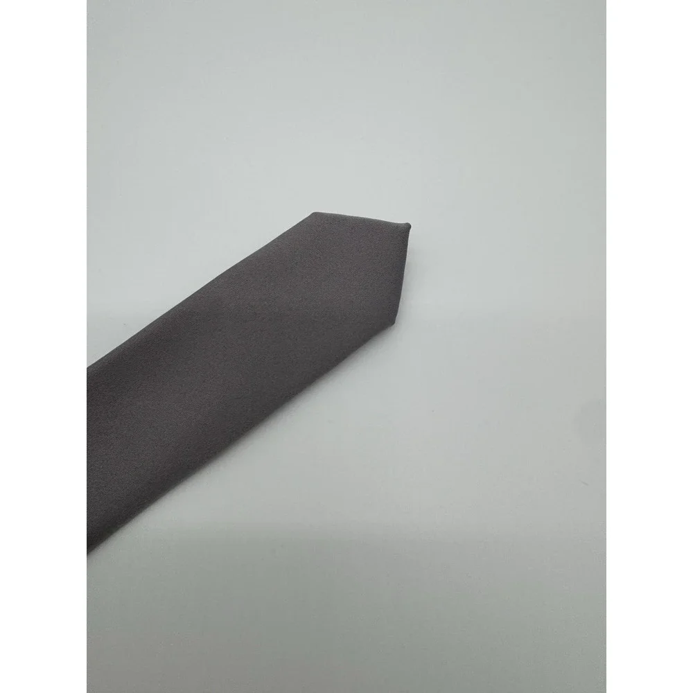 Geoffrey Beene Solid Gray Tie Classic Polyester Necktie Formal Business